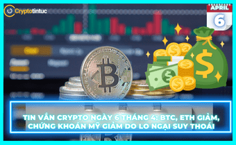 Tin vắn crypto ngày 6 tháng 4 BTC, ETH giảm, Chứng khoán Mỹ giảm do lo ngại suy thoái